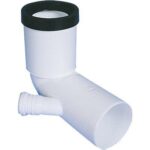 Curva wc prolungata + 1 attacco scarico idrico pp bianco mm 90x40