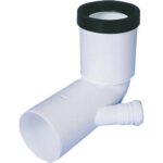 Curva wc prolungata + 1 attacco scarico idrico pp bianco mm 90x40