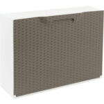 Scarpiera modulare rattan bianco/tortora cm 51x17,3 h.cm 40,1