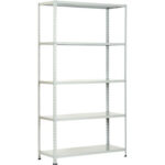 Scaffale kit 5 ripiani aste intere prometal vern grigio cm 40x 90 h.cm 200