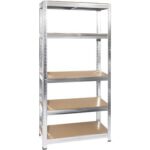 Scaffale kit 5 ripiani workit zincato mdf mm 4 cm 90x40xh.180