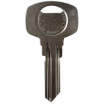 Chiave piatta yale 1009 dx 4 perni originale ottone nichelato
