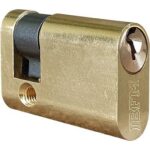 Mezzo cilindro ovale 2401 ol ka ibfm ottone lucido chiavi 3 mm 40 30+10