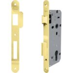 Serratura legno infilare 52x yale b.t ottonato f.mm 22 f.sagom m2+scr+q8 e.mm 70