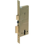 Serratura legno infilare elettrica 58100 yale b.q ott. satinato f.mm 22 f.sagom m2+scr e.mm 40