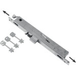 Serratura montante infilare elettrica 6703 feb b.q inox f.mm 25 dm m2 trip+scr+q8 e.mm 23