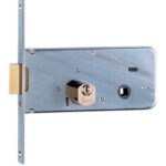 Serratura metallo infilare 712 iseo b.q zinc f.mm 16 c.sfacc m2+scr h.mm 64 e.mm 70
