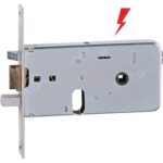 Serratura metallo infilare elettrica 550 iseo b.q zinc f.mm 16 f.ovale m2+scr h.mm 76 e.mm 70