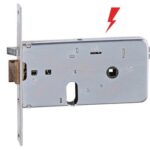 Serratura metallo infilare elettrica 551 iseo b.q zinc f.mm 16 f.ovale scr h.mm 76 e.mm 70