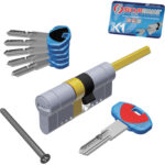 Cilindro sagomato evo k1 3100-q pomolo securemme ott.nich.satin chiavi 5 mm 60 30+30