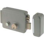 Serratura cancello applicare elettrica 68880 yale vern c.tondo fisso m2+scr+puls+tett e.mm 50 sx
