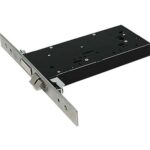 Serratura metallo infilare elettrica 5968 omec b.q inox f.mm 25 dm m4 tripl+scr h.mm 82,5 e.mm 90