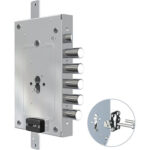 Serratura metallo applicare 2956 pe-dm cr dm+f.sagom m2 tripl+scr ip.mm 28 e.mm 68 dx/sx