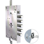 Serratura metallo applicare 2956 pe-pe cr doppio f.sagom m2 tripl+scr ip.mm 28 e.mm 68 dx/sx