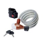 Antifurto fune a spirale bici-moto 87322/10 ilsa acciaio mm 8 cm 120 + supporto automatico