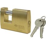 Lucchetto rettagolare 21610 logo ottone satinato chiavi 2 mm 90