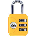 Lucchetto a combinazione yp1 yale acciaio verniciato arco cromato mm 28