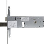 Serratura metallo infilare 96312 iseo b.q zinc f.mm 22 f.sag.trip+scr+q8 h.mm 64 e.mm 90