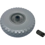 Ruota pu antiforo x bravetta mozzo centrato workit 3.00x4" disco metallo mozzo mm 75 f.mm 20
