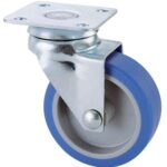 Ruota a forcella girevole 221 avo a/zincr/gomma blu p.mm 40x40 d.mm 50x18