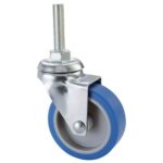 Ruota a forcella girevole perno filettato 221b avo a/zincr/gomma blu f.ma 8x30 d.mm 50x18