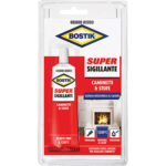 Mastice refrattario caminetti stufe tubetto bostik grigio scuro gr 100