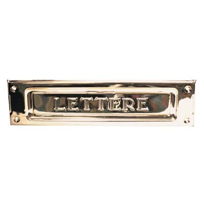 BUCALETTERE POSTA DA APPLICARE OTTONE LUCIDO MM 235X60