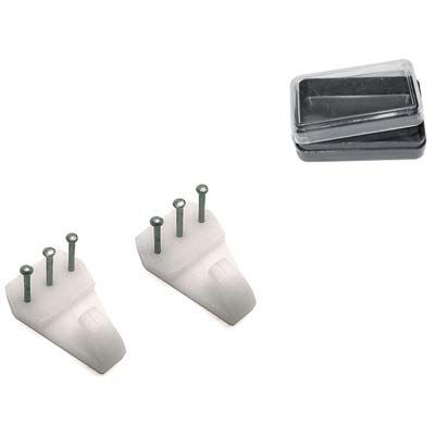 GANCIO QUADRO TIPO BLITZ PRONTY TRIS FERRO NICHELATO/PLASTICA BIANCA CF=PZ 3