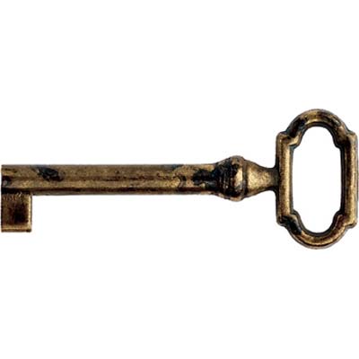 CHIAVE MOBILI ANTICO MG8467 METALSTYLE ZAMA OTTONE ANTICATO MM 27X61