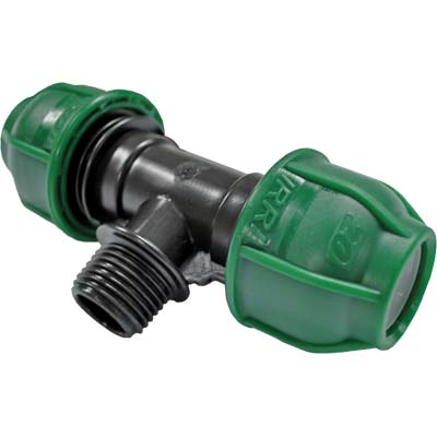 TEE A COMPRESSIONE FILETTO MASCHIO PN10 MM 20X3/4M