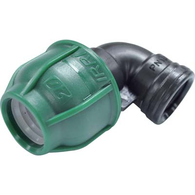 GOMITO A COMPRESSIONE FILETTO FEMMINA PN10 MM 16X3/4F