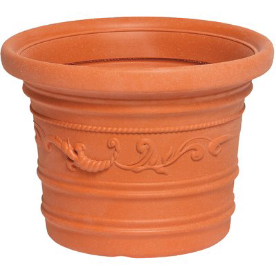 VASO TONDO FESTONATO PRESTIGE RESINA TERRACOTTA CM 80 H.CM 60