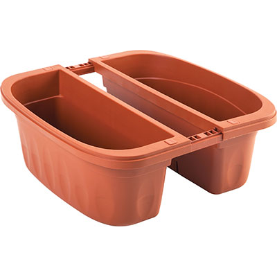 FIORIERA DOPPIA KLUNIA BAMA PP TERRACOTTA CM 50X19,8 H.CM 18,5