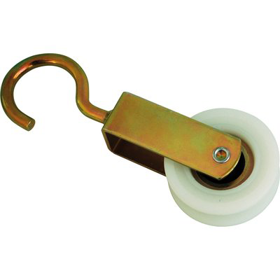 CARRUCOLA NYLON + CUSCINETTO + GANCIO ZINCATO D.MM 50