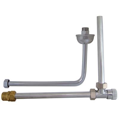 RUBINETTO + SQUADRETTA X SCALDACQUA OTTONE CROMATO MM 150X250