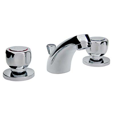 BATTERIA LAVABO SCUDETTO 28 CROLLA OTTONE CROMATO + PILETTA 1"1/4