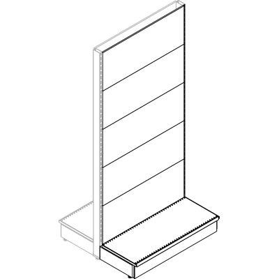 TRASFORMAZIONE A GONDOLA SCAFFALE MARKET SCHIENALE LISCIO RAL 9016 CM 100 H.CM 215