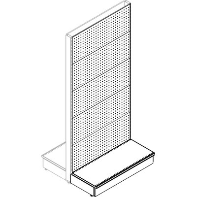 TRASFORMAZIONE A GONDOLA SCAFFALE MARKET SCHIENALE FORATO RAL 9016 CM 100 H.CM 215