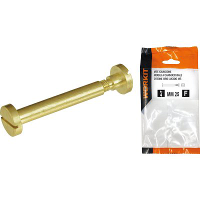 VITE GIUNZIONE MOBILI OTT ORO LUCIDO SELF WORKIT  CANNOCCHIALE MM 6 VITE M 5 MM 25 CF=PZ 4
