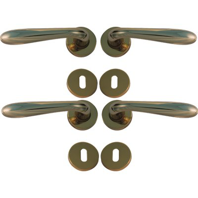 MANIGLIA GOCCIA OTTONE ROSETTA FORO PATENT ZAMA OTTONE LUCIDO Q8 CF=PZ 4