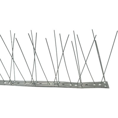 DISSUASORE VOLATILI A SPILLI INOX TRICOLORE 80 PUNTE H.CM 11,5 BASE CM 100X2,9