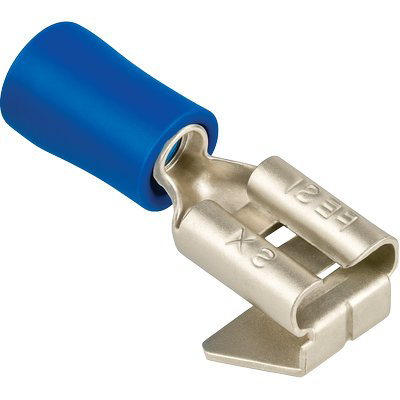 TERMINALE PIATTO MASCHIO FEMMINA A STRINGERE BLU MMQ 1,5/2,5 MM 6,3 CF=PZ 10