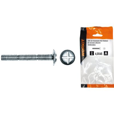 VITE DI FISSAGGIO X POMOLO SELF WORKIT ACCIAIO ZINCATO TRONCABILE MM 4X45 CF=PZ 5