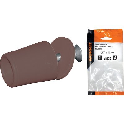 TAPPO ARRESTO SELF WORKIT X AVVOLGIBILI CONICO MM 30 MARRONE CF=PZ 2