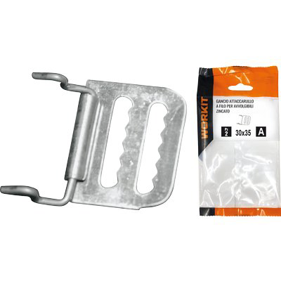 GANCIO ATTACCARULLO A FILO SELF WORKIT X AVVOLGIBILI ZINCATO MM 30X35 CF=PZ 2