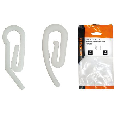 GANCIO X FETTUCCIA A CORDA SELF WORKIT NYLON BIANCO PICCOLO CF=PZ 40